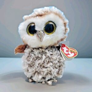Ty Beanie Boo "Percy" Brown Barn Owl 6" Plush Stuffed Animal w/ Original Tag